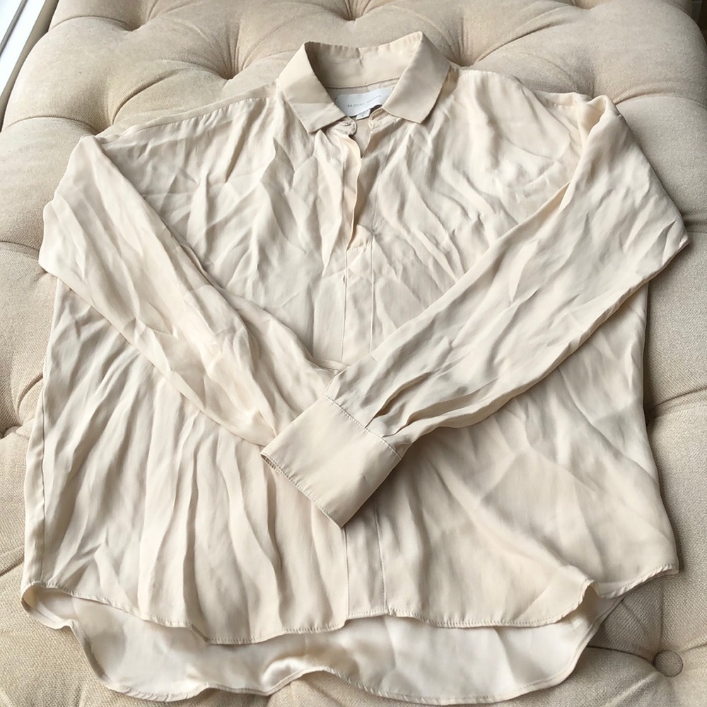 Silk cream oversized blouse